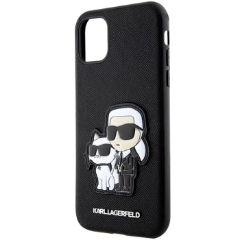 Etui Karl Lagerfeld Saffiano Karl&Choupette na iPhone 11 / Xr - czarne