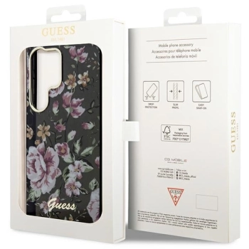 Etui Guess Flower Collection na Samsung Galaxy S23 Ultra - czarne