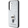 Etui Karl Lagerfeld Fixed Glitter Ikonik Logo Metal Pin na Samsung Galaxy S24 - srebrne