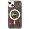 Etui Guess Flower MagSafe na iPhone 14 Plus - zielone