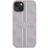 Etui Guess 4G Printed Stripes MagSafe na iPhone 14 - różowe