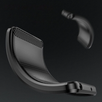 Carbon Case etui do Xiaomi Redmi 11A / Poco C55 / Redmi 12C elastyczny silikonowy karbonowy pokrowiec czarne