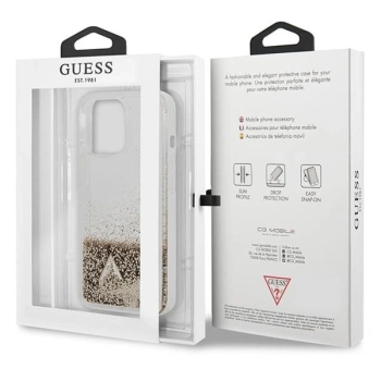 Etui Guess Glitter Charms na iPhone 14 Pro Max - złote