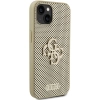 Etui Guess Perforated 4G Glitter do iPhone 15 - złote