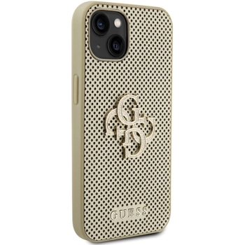 Etui Guess Perforated 4G Glitter do iPhone 15 - złote