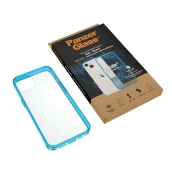Etui PanzerGlass ClearCase antybakteryjne z certyfikatem Military Grade na iPhone 13 / 14 / 15 - przezroczysto-niebieskie