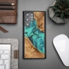 Etui z drewna i żywicy na Samsung Galaxy S22 Ultra Bewood Unique Turquoise - turkusowo-czarne