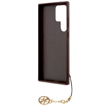 Etui Guess 4G Charms Collection na Samsung Galaxy S23 Ultra - brązowe