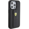 Etui Ferrari Grip Stand Metal Logo na iPhone 15 Pro Max - czarne