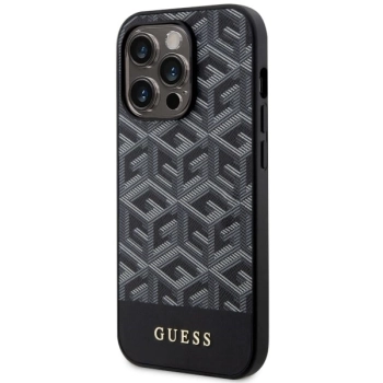 Etui Guess GCube Stripes MagSafe na iPhone 14 Pro - czarne