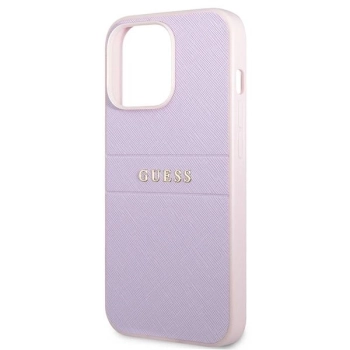 Etui Guess Saffiano Stripe na iPhone 13 Pro Max - fioletowe
