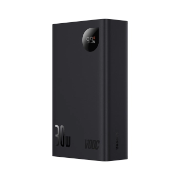 Baseus Adaman2 powerbank z wyświetlaczem cyfrowym 20000mAh 30W 2 x USB / 1x USB Typ C Power Delivery Quick Charge SCP, Oppo Super VOOC czarny (PPAD050