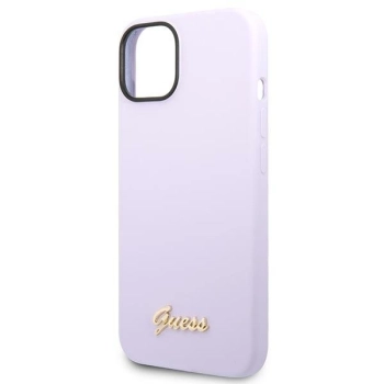 Etui Guess Silicone Vintage Gold Logo na iPhone 14 - fioletowe