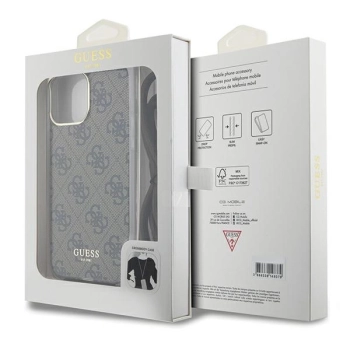 Etui Guess Crossbody Cord 4G Print na iPhone 15 Pro Max - brązowe