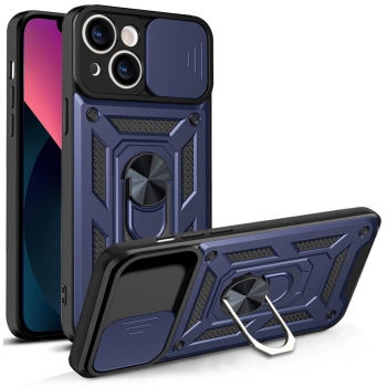 Hybrid Armor Camshield etui iPhone 13 pancerny pokrowiec z osłoną na aparat niebieskie
