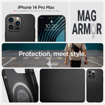 Etui Spigen Mag Armor z MagSafe na iPhone 14 Pro Max - czarny mat