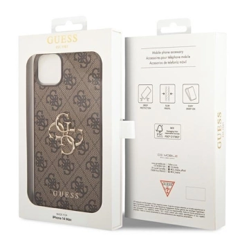 Etui Guess 4G Big Metal Logo na iPhone 14 - brązowe