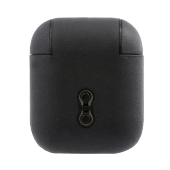Etui BMW Genuine Leather Silver Logo na AirPods 1/2 - granatowe