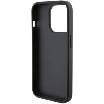 Etui Ferrari Grip Stand Metal Logo na iPhone 15 Pro Max - czarne