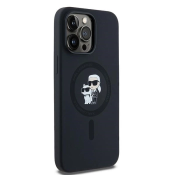 Etui Karl Lagerfeld Silicone Karl&Choupette MagSafe na iPhone 14 Pro - czarne