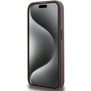Etui Guess 4G Stripe Collection na iPhone 15 Pro - brązowe