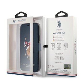 Etui U.S. Polo Assn. Embroidery Collection na iPhone 12 Pro Max - granatowe