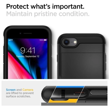 Etui Spigen Slim Armor CS na iPhone 7 / 8 / SE 2020 / SE 2022 - czarne