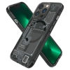 Etui Spigen Ultra Hybrid Mag z MagSafe na iPhone 13 Pro Max - ciemnoszare (wzór Zero One)