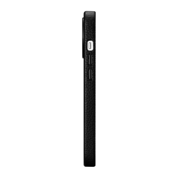 iCarer Litchi Premium Leather Case skórzane etui iPhone 14 Pro magnetyczne z MagSafe czarny (WMI14220710-BK)