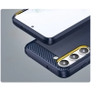 Carbon Case etui Samsung Galaxy S23+ elastyczny silikonowy karbonowy pokrowiec niebieskie