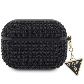 Etui Guess Rhinestone Triangle Charm na AirPods Pro 2 - czarne