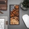 Etui z drewna i żywicy na Samsung Galaxy S22 Ultra Bewood Unique Orange - pomarańczowo-czarne