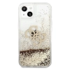 Etui Guess 4G Big Liquid Glitter na iPhone 13 mini - złote