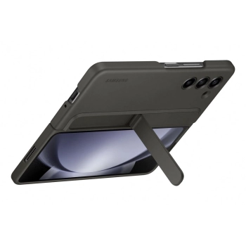 Etui silikonowe do Samsung Galaxy Z Fold 5 z podstawką i paskiem - czarne