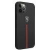 Etui Ferrari Off Track Leather Nylon Stripe na iPhone 12 Pro Max - czarne