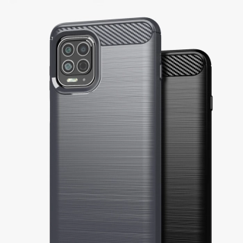 Carbon Case elastyczne etui pokrowiec Motorola Moto G100 / Edge S czarny