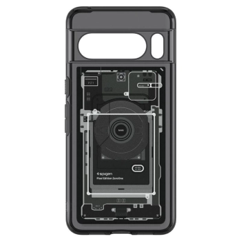 Etui Spigen Ultra Hybrid na Google Pixel 8 Pro - ciemnoszare (wzór Zero One)