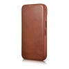 iCarer CE Oil Wax Premium Leather Folio Case skórzane etui iPhone 14 z klapką magnetyczne MagSafe brązowy (AKI14220705-BN)