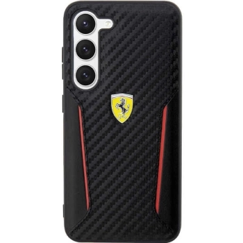 Etui Ferrari Carbon Contrast Edges na Samsung Galaxy S23 - czarne