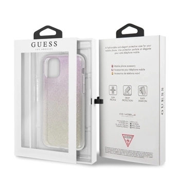 Etui Guess Gradient Glitter na iPhone 11 Pro - różowo-złote