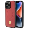Etui Ferrari Carbon Metal Logo MagSafe na iPhone 15 Pro - czerwone