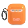Etui Karl Lagerfeld Choupette na AirPods 1/2 - pomarańczowe