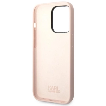 Etui Karl Lagerfeld Silicone Karl's Head na iPhone 14 Pro - różowe