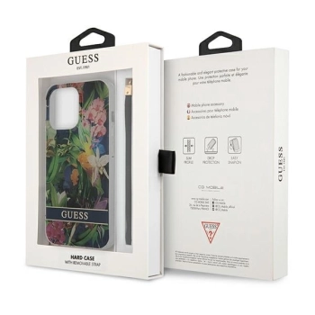 Etui Guess Flower Strap na iPhone 13 Pro Max - niebieskie