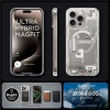 Etui Spigen Ultra Hybrid Mag z MagSafe na iPhone 15 Pro Max - tytan naturalny (wzór Zero One)