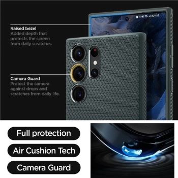 Etui Spigen Liquid Air na Samsung Galaxy S23 Ultra - ciemnozielone