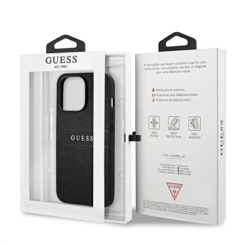 Etui Guess Saffiano Strap na iPhone 13 Pro / iPhone 13 - czarne