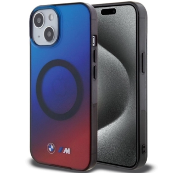 Etui BMW M Gradient MagSafe do iPhone 15 - czerwono-niebieskie