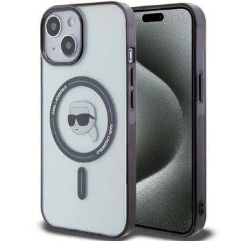 Etui Karl Lagerfeld IML Karl's Head MagSafe do iPhone 15 Plus - przezroczyste