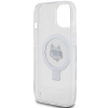 Etui Karl Lagerfeld Ring Stand Choupette Head MagSafe do iPhone 15 Plus - białe